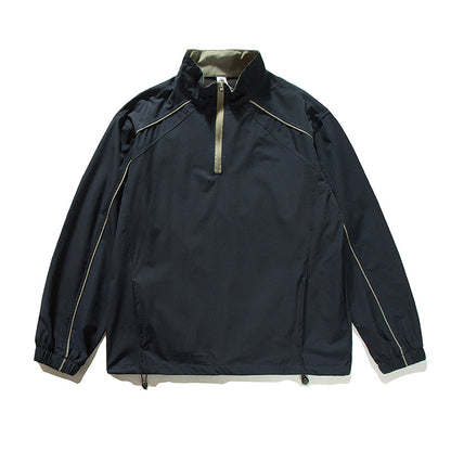 Outdoor Cycling Half-Zip Long Sleeve T-Shirt with Stand Collar