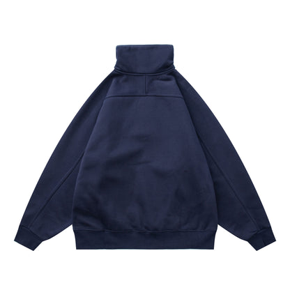 Streetwear Oversized Fleece High Neck Sweatshirt