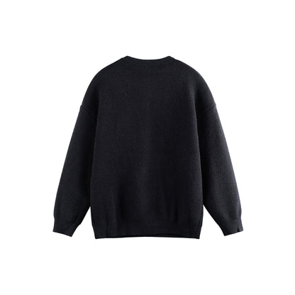 Solid Color Cardigan Sweater Men's Casual Loose Knit Jacket