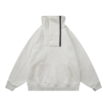 Streetwear Oversized Fleece High Neck Sweatshirt