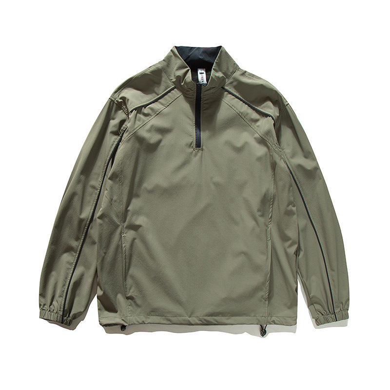 Outdoor Cycling Half-Zip Long Sleeve T-Shirt with Stand Collar